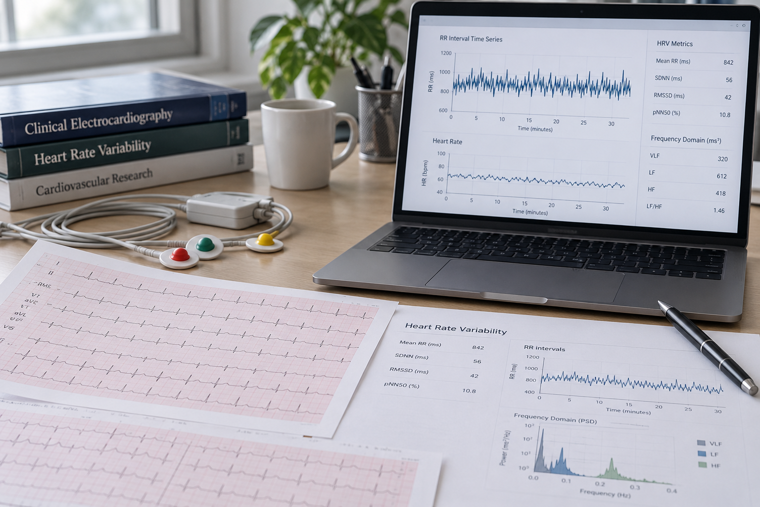 Illustratives Motiv: EKG und physiologische Datenanalyse